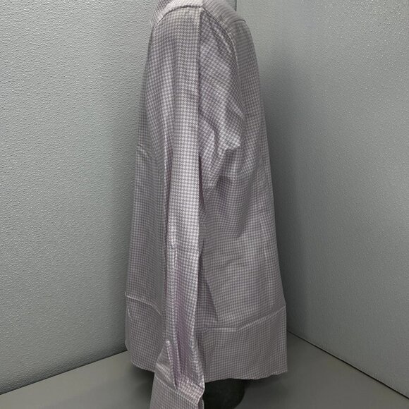 NEW ETON Men’s Twill Checkered Long-Sleeve Shirt Pink/Light Blue Size 44/17.5 - Picture 11 of 13